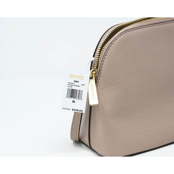 MICHAEL KORS ADELE Medium Dome Crossbody Fawn Leather NWT 35H8GAFC8L $248 - Picture 7 of 8